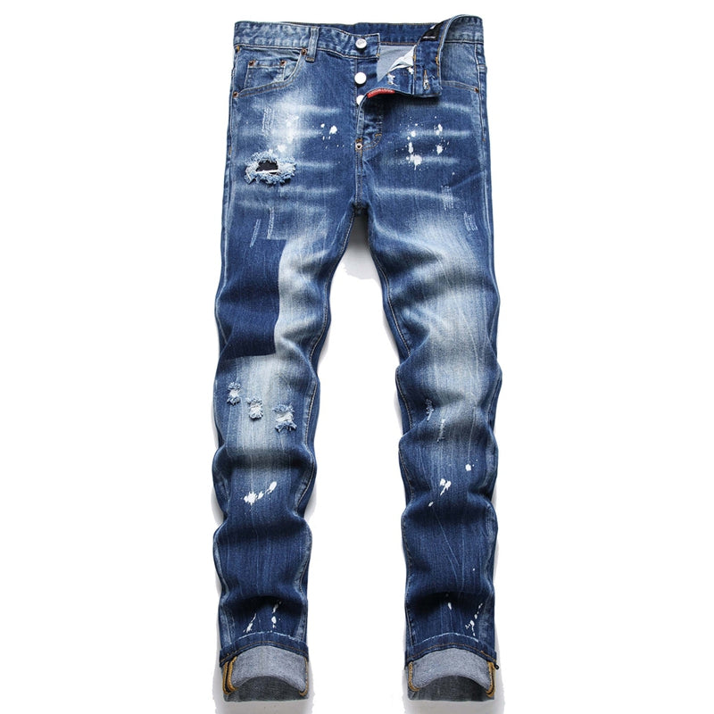 2025 New Men's Ink Splash Jeans