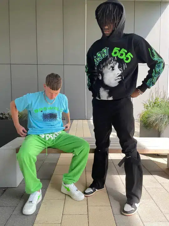 Juice WRLD X Sp5der 555  Black Hoodie