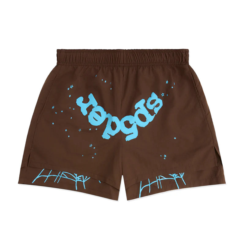 SP5DER OG WEB DOUBLE LAYER  BROWN SHORT