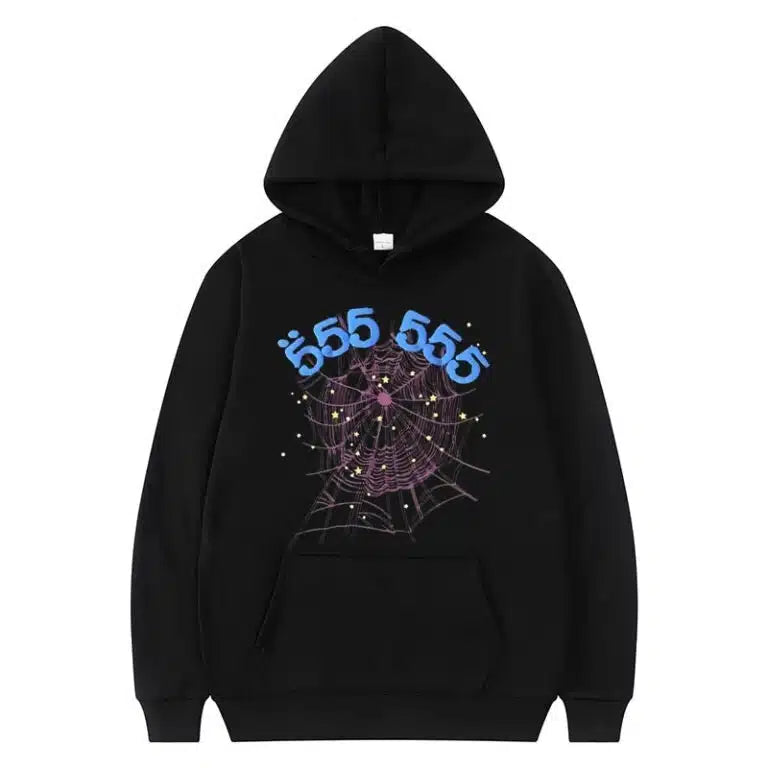 Sp5der 555 555 Angel Number – Black Hoodie