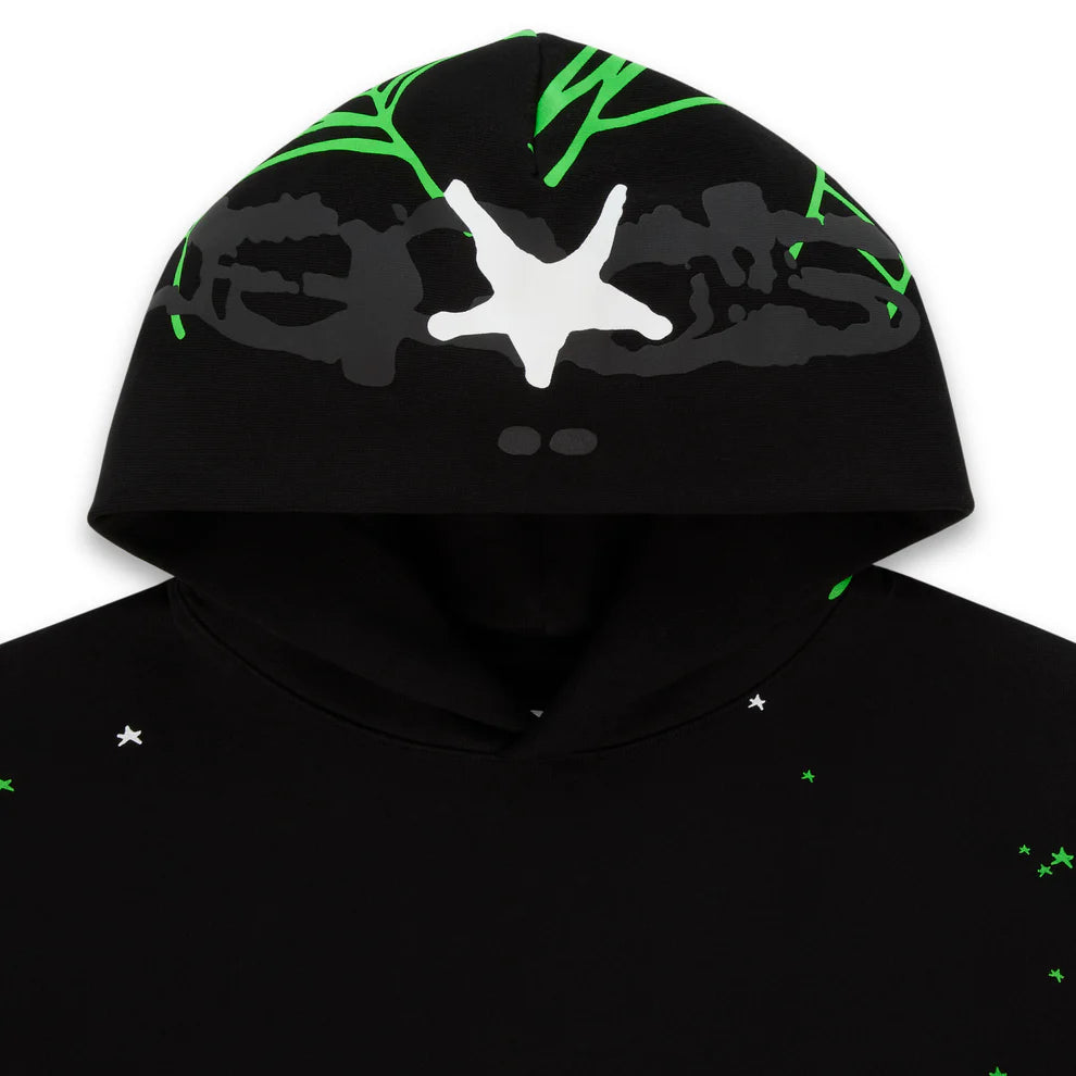 Sp5der Black Heavy Web Hoodie
