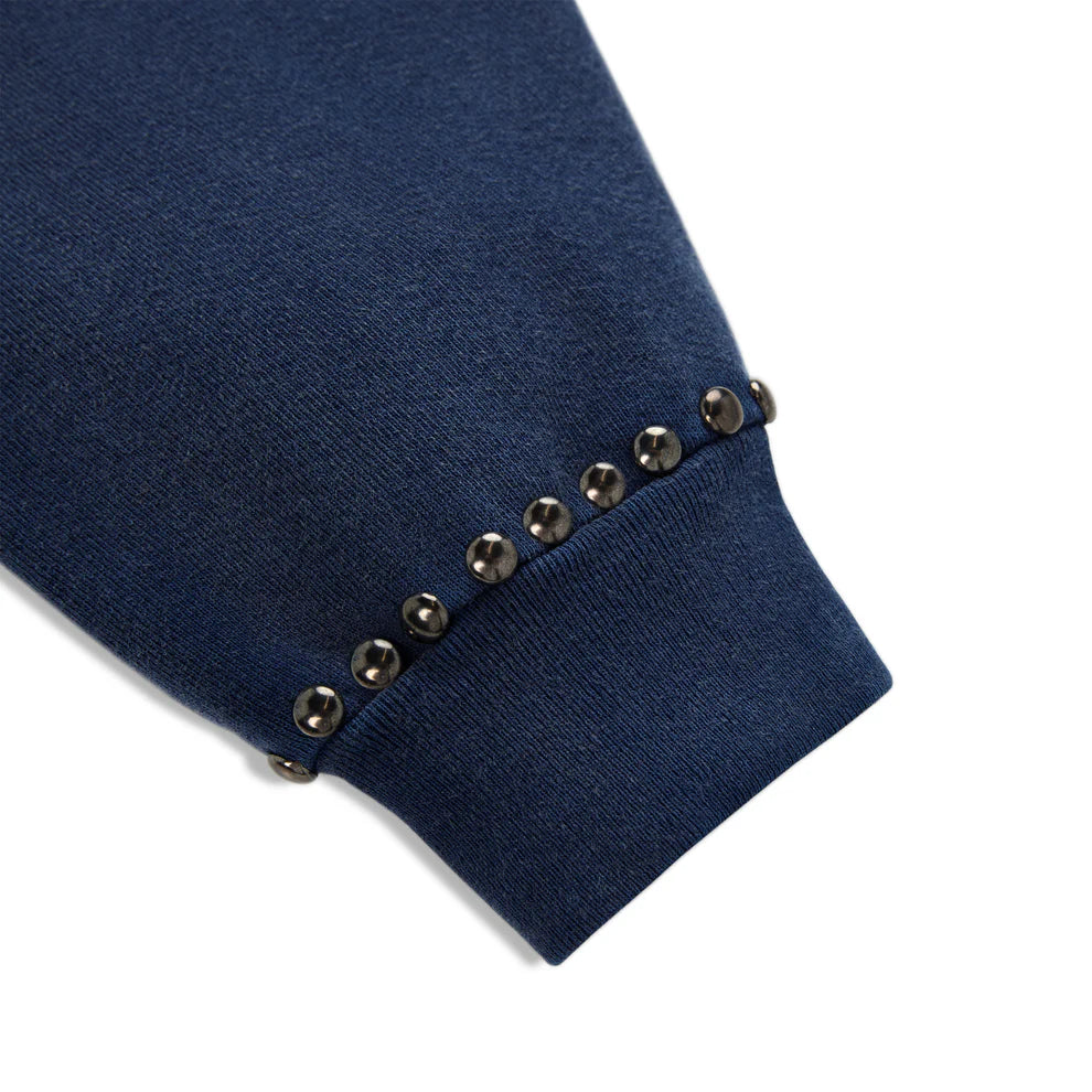 Sp5der Blue Studded Punk Hoodie