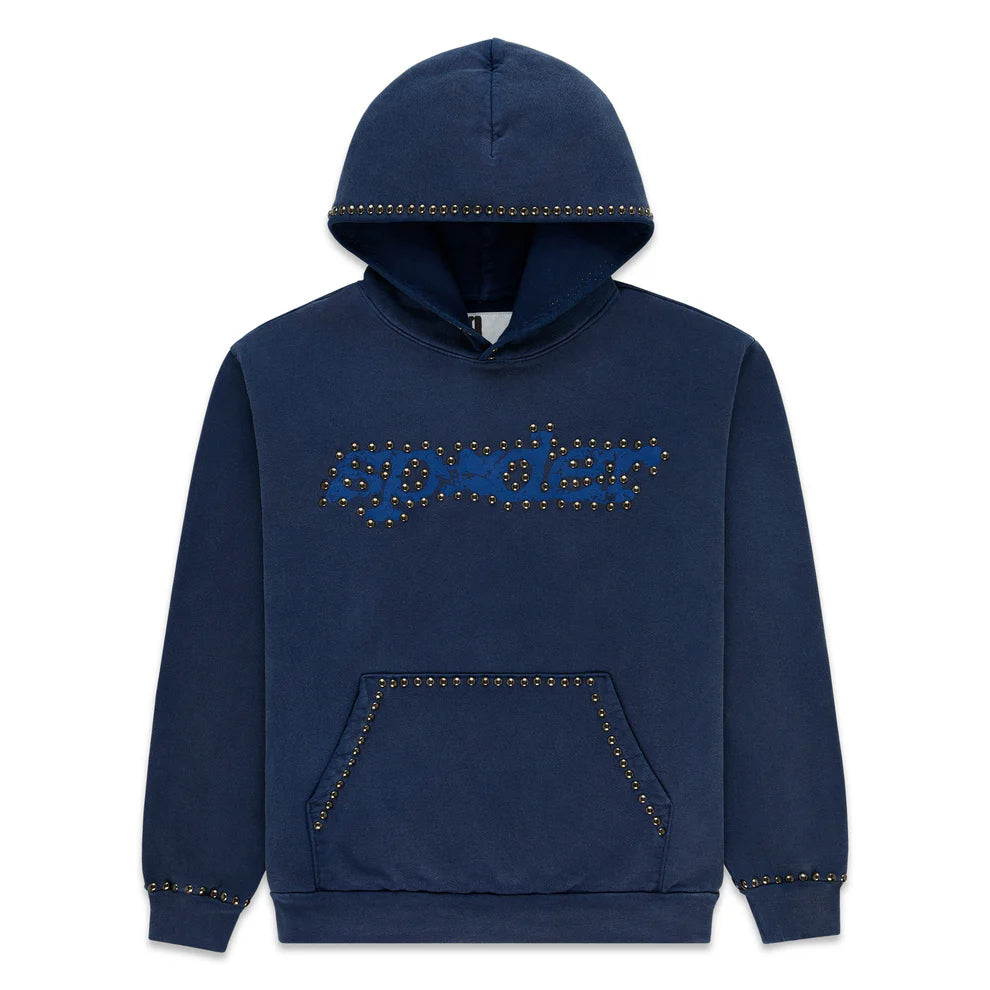 Sp5der Blue Studded Punk Hoodie