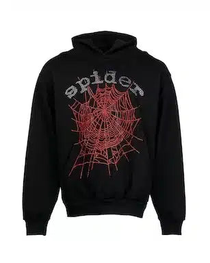 Sp5der OG Rhinestone Logo Black Hoodie