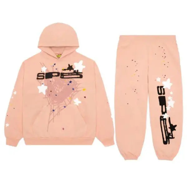 Sp5der SP5–Bellini Pink Tracksuit