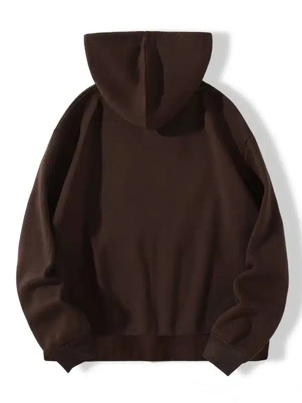 Sp5der Zipper Web & Heart Print Brown Hoodie