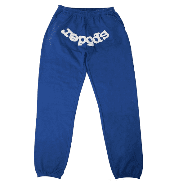 Sp5der Logo Print  blue Sweatpants