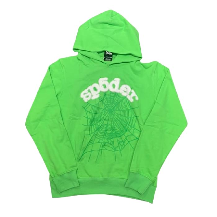 Sp5der White Printed – Green Tracksuit