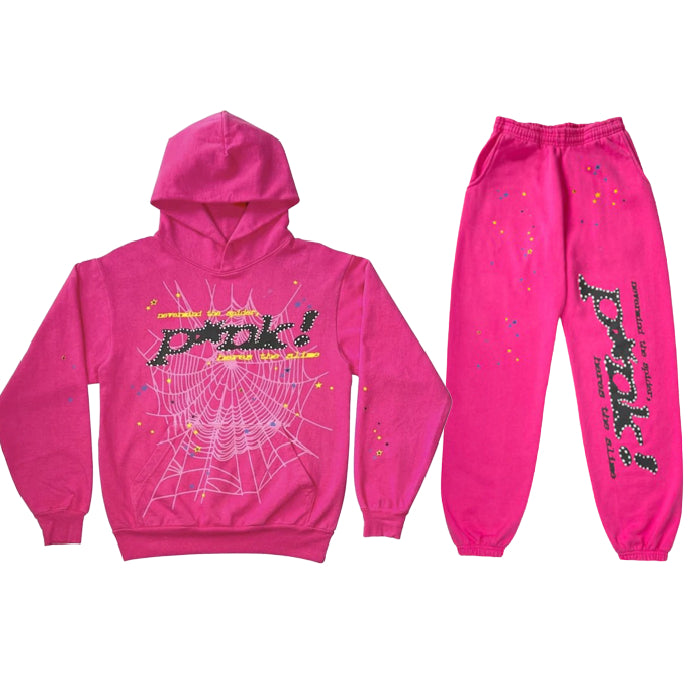 Spder Punk Black Printed – Pink Tracksuit