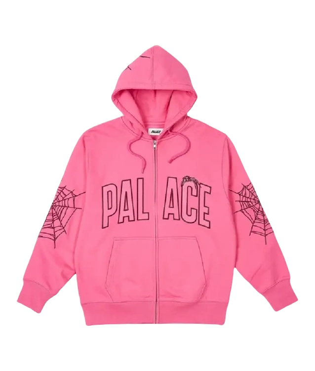 Palace Sp5der Zip Shock Pink Hoodie